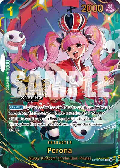 Perona - OP12-034 - Super Rare (Japanese Version 3rd Anniversary Set) - One Piece Promotion Cards