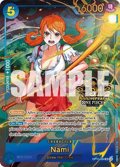 Nami - OP11-054 - Super Rare (Japanese Version 3rd Anniversary Set) - One Piece Promotion Cards