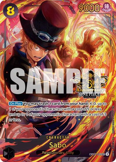 Sabo - OP07-118 - Secret Rare (Japanese Version 3rd Anniversary Set) - One Piece Promotion Cards