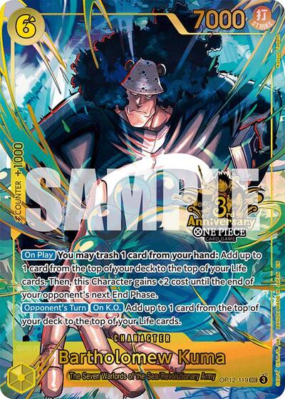 Bartholomew Kuma - OP12-119 - Secret Rare (Japanese Version 3rd Anniversary Set) - One Piece Promotion Cards