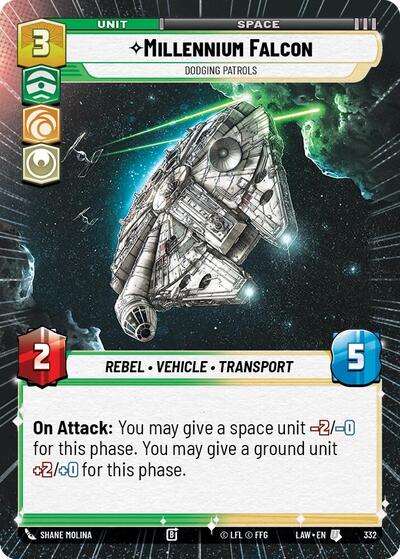 Millennium Falcon - Dodgin Patrols - 332 - Uncommon (Hyperspace) - A Lawless Time