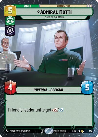 Admiral Motti - Chain of Command - 403 - Rare (Hyperspace) - A Lawless Time