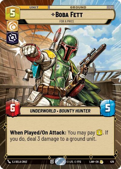 Boba Fett - For a Price - 478 - Rare (Hyperspace) - A Lawless Time