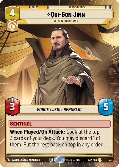 Qui-Gon Jinn - Influencing Chance - 501 - Rare (Hyperspace) - A Lawless Time