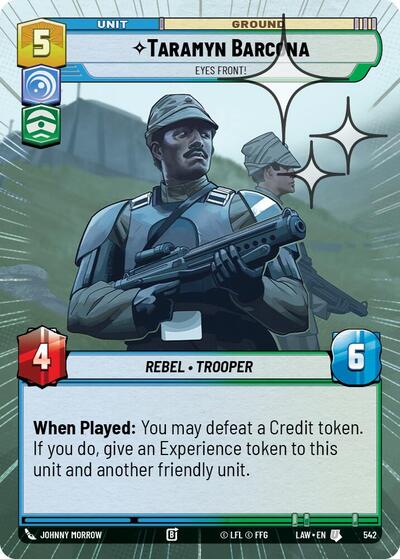 Taramyn Barcona - Eyes Front! - 542 - Uncommon (Hyperspace Foil) - A Lawless Time