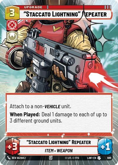 "Staccato Lightning" Repeater - 689 - Uncommon (Hyperspace Foil) - A Lawless Time