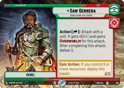 Saw Gerrera - Bring Down the Empire - 265 - Rare (Hyperspace) - A Lawless Time