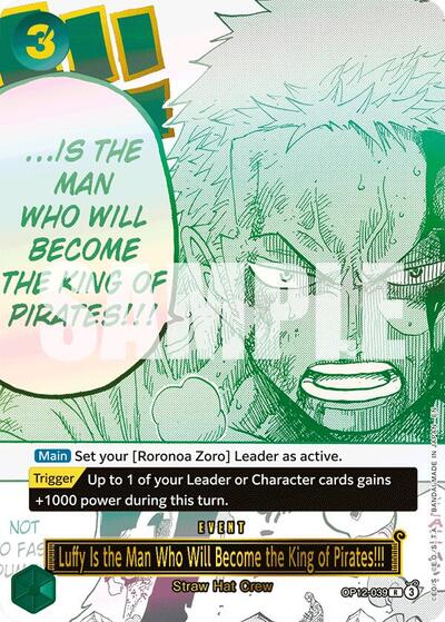 Luffy Is the Man Who Will Become the King of Pirates!!! - OP12-039 - Rare (Japanese Version 3rd Anniversary Set) - One Piece Promotion Cards