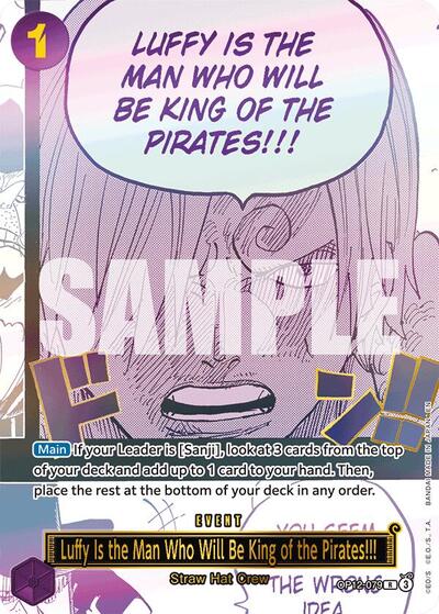 Luffy Is the Man Who Will Be King of the Pirates!!! - OP12-079 - Rare (Japanese Version 3rd Anniversary Set) - One Piece Promotion Cards