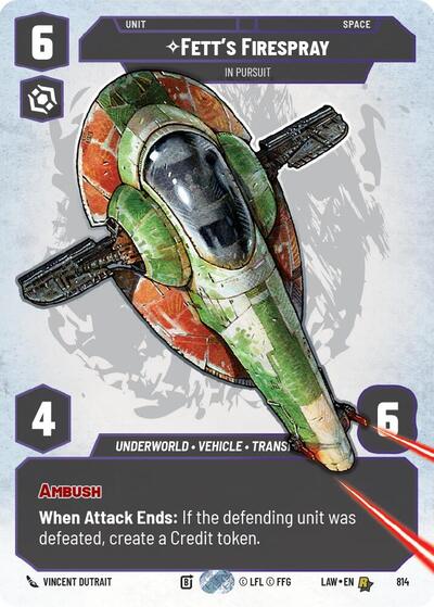 Fett's Firespray - In Pursuit - 814 - Rare (Prestige) - A Lawless Time