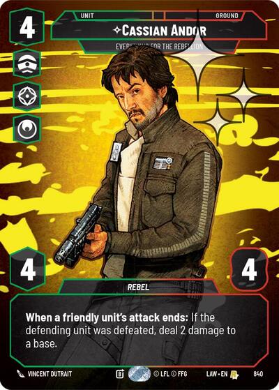 Cassian Andor - Everything for the Rebellion - 840 - Rare (Prestige Foil) - A Lawless Time