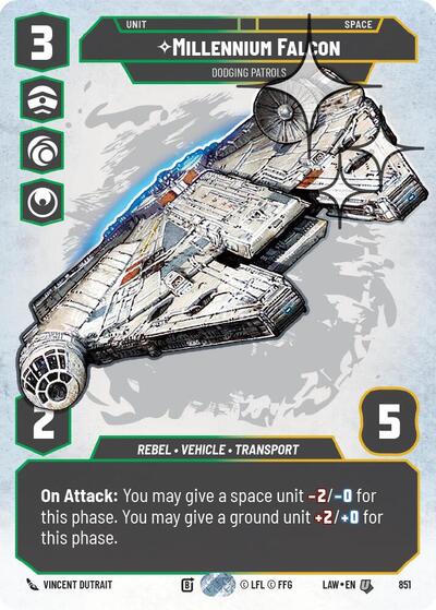 Millennium Falcon - Dodging Patrols - 851 - Uncommon (Prestige Foil) - A Lawless Time