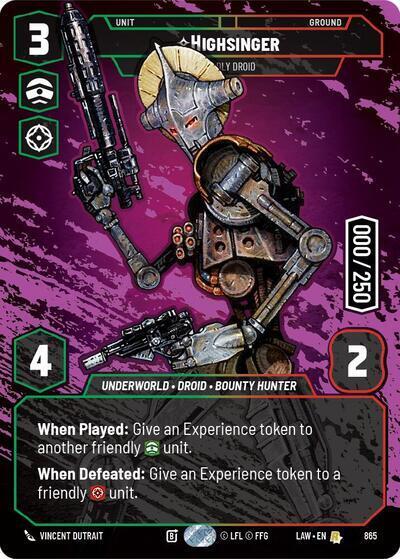 Highsinger - Deadly Droid (Serialized) - 865 - Rare - A Lawless Time