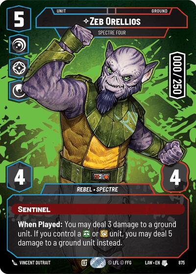 Zeb Orellios - Spectre Four (Serialized) - 875 - Uncommon - A Lawless Time