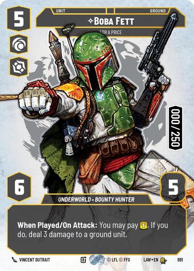 Boba Fett - For a Price (Serialized) - 891 - Rare - A Lawless Time
