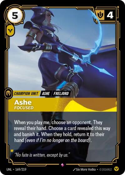 Ashe, Focused - 169/219 - Rare - Unleashed