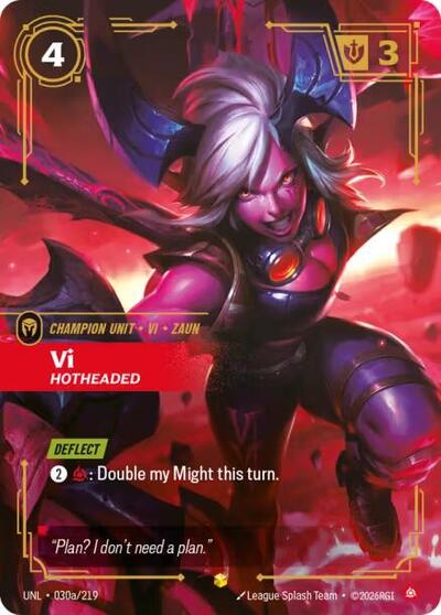 Vi, Hotheaded - 030a/219 - Showcase (Alternate Art) - Unleashed