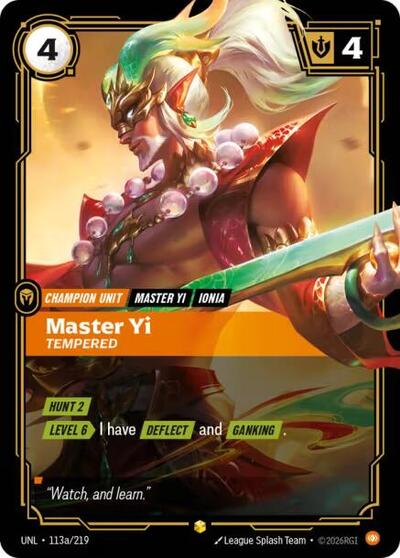 Master Yi, Tempered - 113a/219 - Showcase (Alternate Art) - Unleashed