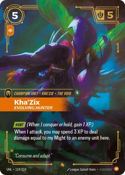 Kha'Zix, Evolving Hunter - 119/219 - Epic - Unleashed
