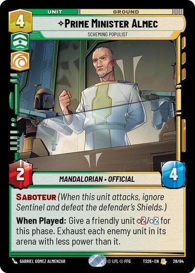 Prime Minister Almec - Scheming Populist - 28/84 - Rare - Twin Suns