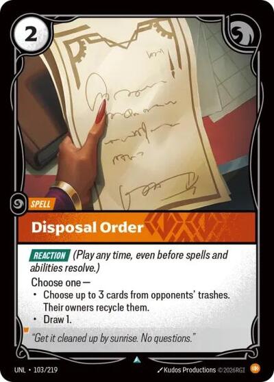 Disposal Order - 103/219 - Uncommon - Unleashed