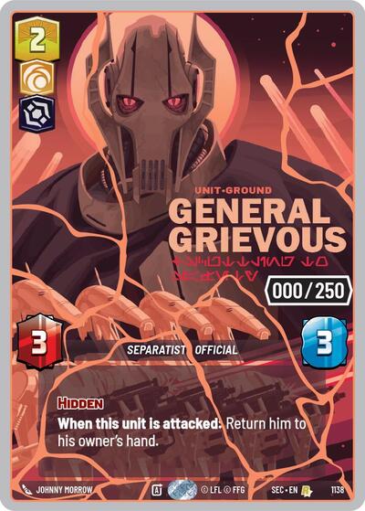 General Grievous - Scuttling to Safety (Serialized) (Rose Gold) - 1138 - Rare - Secrets of Power