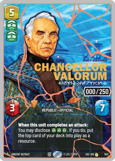 Chancellor Valorum - Civil Servant (Serialized) (Rose Gold) - 1142 - Rare - Secrets of Power