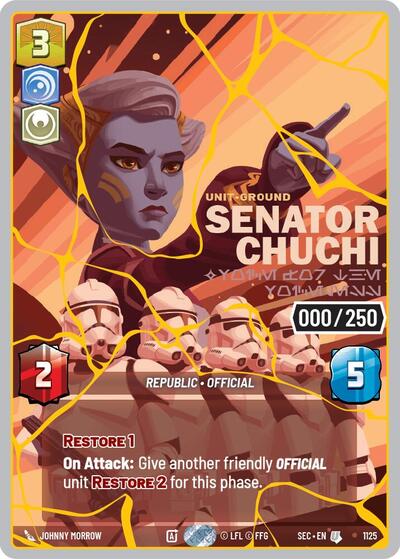 Senator Chuchi - Voice for the Voiceless (Serialized) (Gold) - 1125 - Uncommon - Secrets of Power