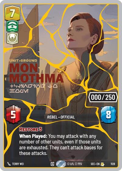 Mon Mothma - Clinging to Hope (Serialized) (Gold) - 1128 - Rare - Secrets of Power
