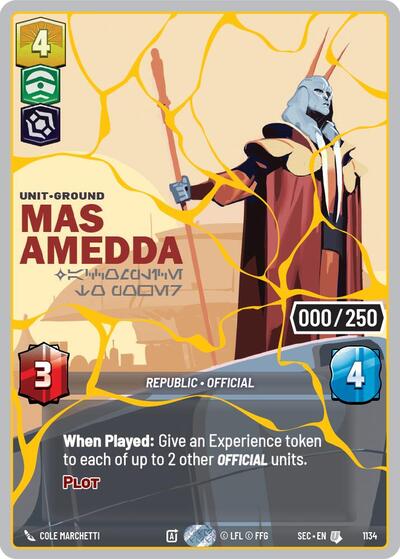 Mas Amedda - Accomplice to Power (Serialized) (Gold) - 1134 - Uncommon - Secrets of Power