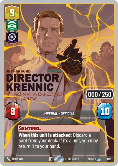 Director Krennic - I Lose Nothing But Time (Serialized) (Gold) - 1136 - Legendary - Secrets of Power