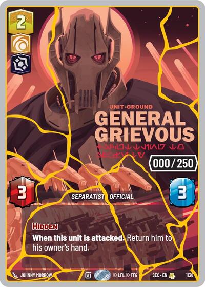 General Grievous - Scuttling to Safety (Serialized) (Gold) - 1138 - Rare - Secrets of Power