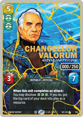 Chancellor Valorum - Civil Servant (Serialized) (Gold) - 1142 - Rare - Secrets of Power