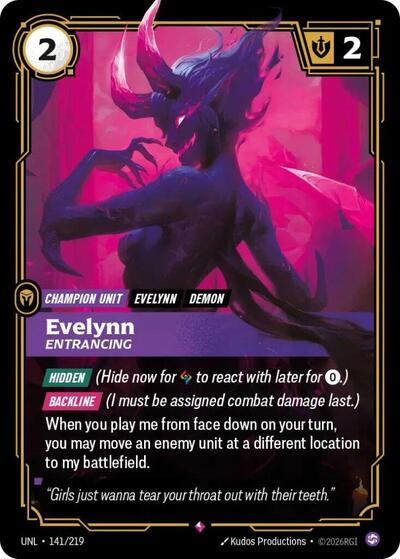 Evelynn, Entrancing - 141/219 - Rare - Unleashed