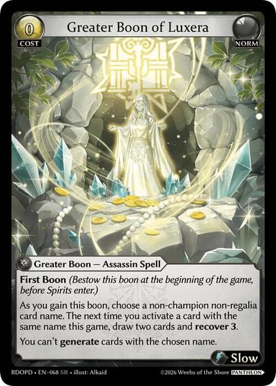 Greater Boon of Luxera - 068 - Super Rare - Radiant Origins: Pantheon