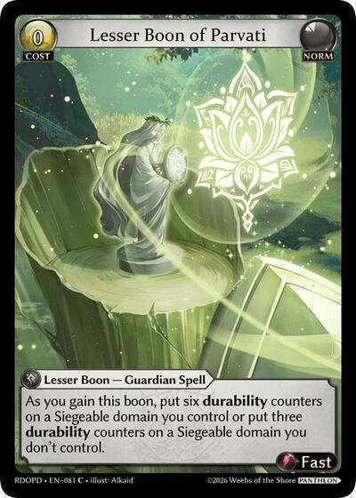 Lesser Boon of Parvati - 081 - Common - Radiant Origins: Pantheon