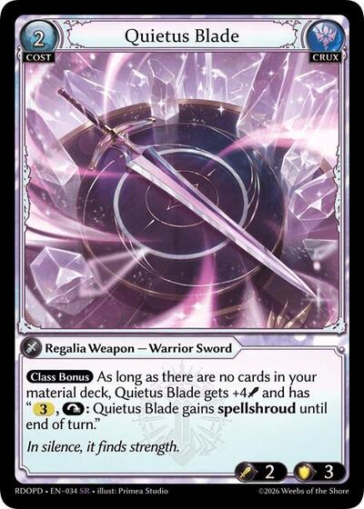 Quietus Blade - 034 - Super Rare - Radiant Origins: Pantheon