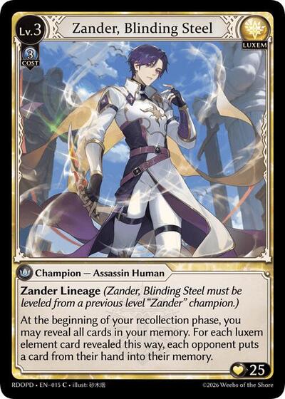 Zander, Blinding Steel - 015 - Common - Radiant Origins: Pantheon