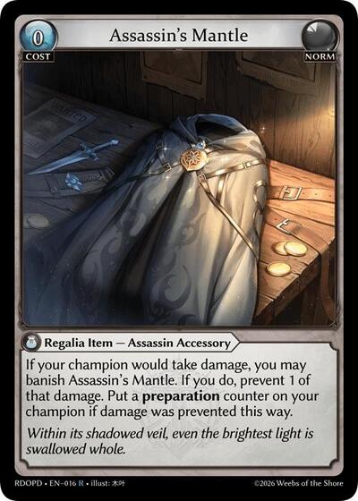 Assassin's Mantle - 016 - Rare - Radiant Origins: Pantheon