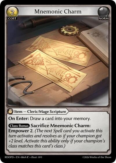 Mnemonic Charm (86A) - 086A - Common - Radiant Origins: Pantheon