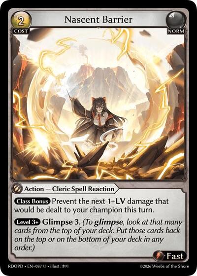 Nascent Barrier - 087 - Uncommon - Radiant Origins: Pantheon