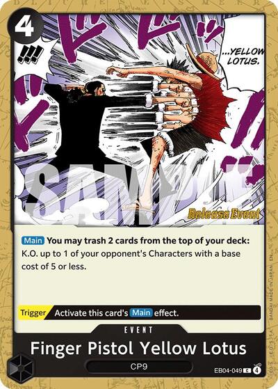 Finger Pistol Yellow Lotus - EB04-049 - Common - Adventure on Kami's Island Release Event Cards
