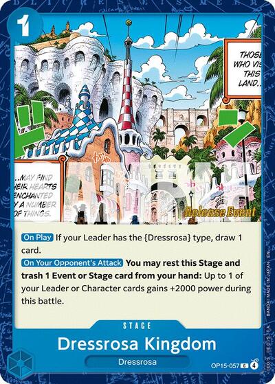 Dressrosa Kingdom - OP15-057 - Common - Adventure on Kami's Island Release Event Cards