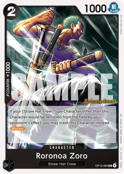 Roronoa Zoro - OP15-094 - Uncommon - Adventure on Kami's Island Release Event Cards