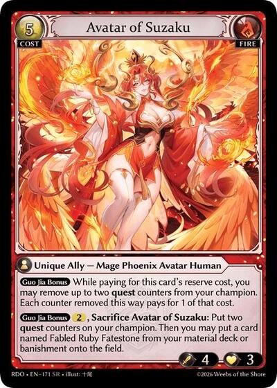 Avatar of Suzaku - 171 - Super Rare - Radiant Origins