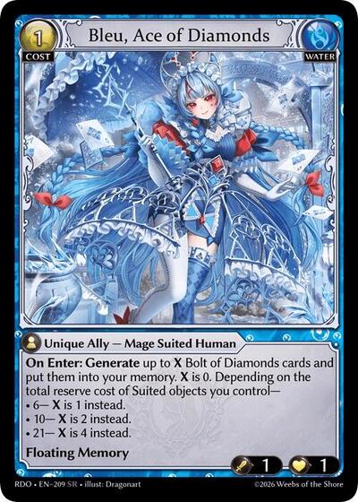 Bleu, Ace of Diamonds - 209 - Super Rare - Radiant Origins