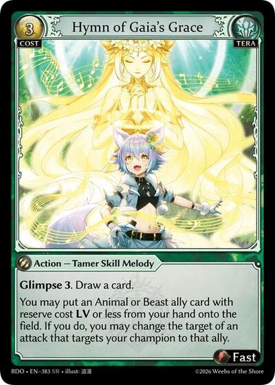 Hymn of Gaia's Grace - 383 - Super Rare - Radiant Origins