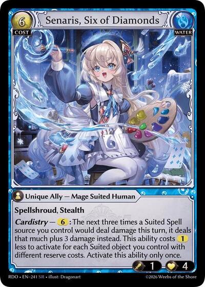 Senaris, Six of Diamonds - 241 - Super Rare - Radiant Origins