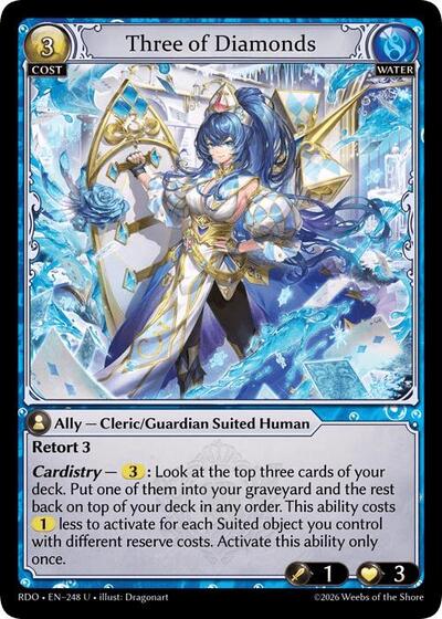 Three of Diamonds (Curio Foil) - 248 - Uncommon - Radiant Origins