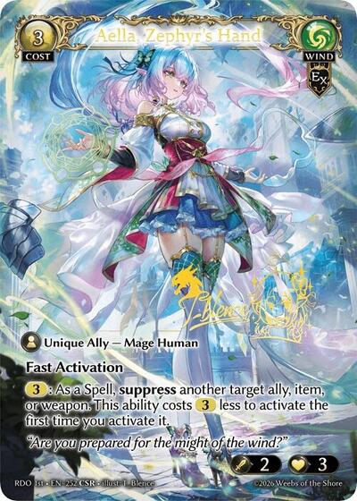 Aella, Zephyr's Hand - 252 - Collector Super Rare - Radiant Origins